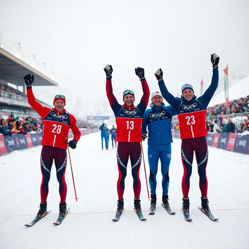 Сборная Норвегии выиграла золото эстафеты по лыжным гонкам на Олимпиаде‑2026