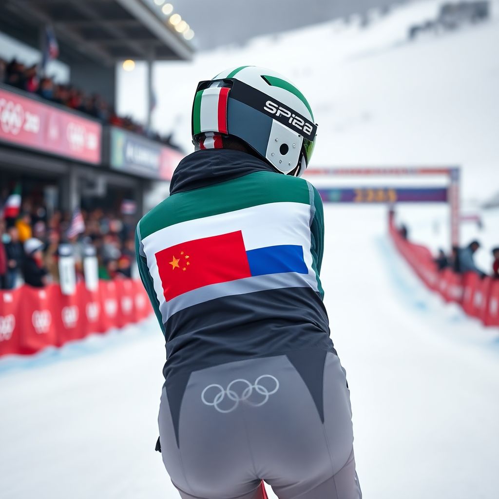 Европейский ветеран на Олимпиаде с российским флагом на шлеме